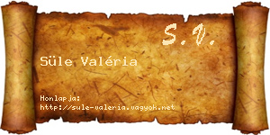 Süle Valéria névjegykártya